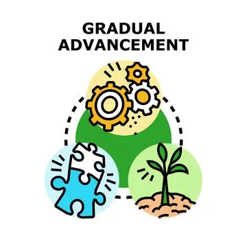 Gradual advancement process creating steady progress illustration Stock Illustration