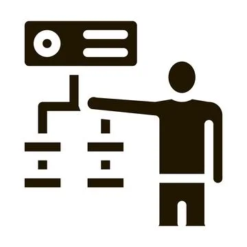 Gradual algorithm icon Vector Glyph Illustration Illustrazione stock