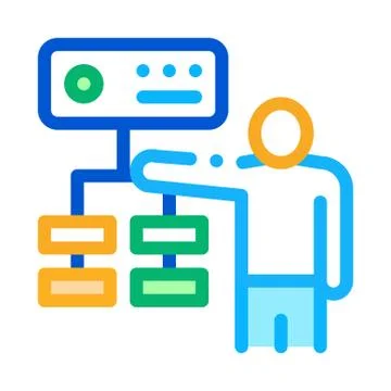 Gradual algorithm icon vector outline illustration 库存插图