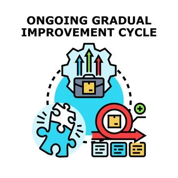 Gradual business improvement process cycle vector icon Stock Illustration