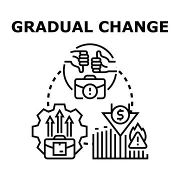 Gradual change process affecting business performance and risk Stock Illustration