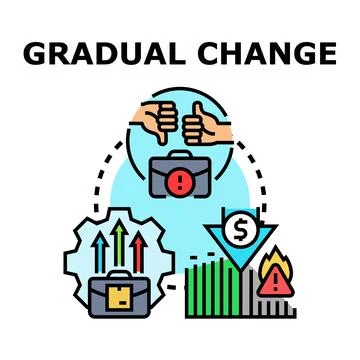 Gradual change process affecting business performance and risk Stock Illustration