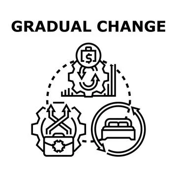 Gradual change process in business development concept Stock-Illustration