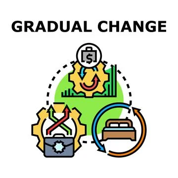 Gradual change process in business development concept Stock Illustration