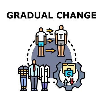 Gradual change process evolving personal and career development 库存插图