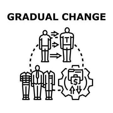 Gradual change process evolving personal and career development Stock Illustration
