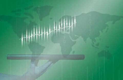 Gradual climbing chart on platter Stock Photos