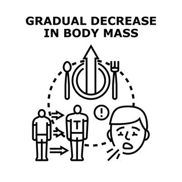 Gradual decrease in body mass concept vector illustration Stock Illustration