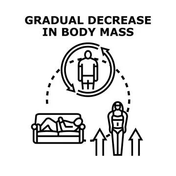 Gradual decrease in body mass concept illustration Ilustración de archivo