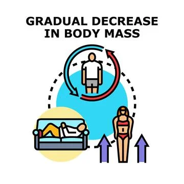 Gradual decrease in body mass concept illustration Ilustración de archivo