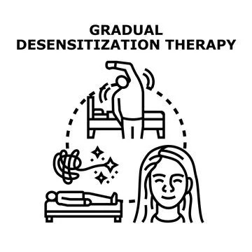 Gradual desensitization therapy process overcoming fear and anxiety Stock-Illustration