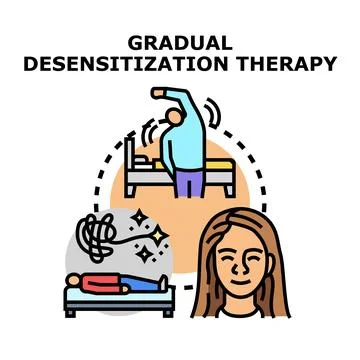 Gradual desensitization therapy process overcoming fear and anxiety Stock-Illustration