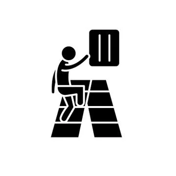 Gradual development black icon, vector sign on isolated background. Gradual Stock Illustration