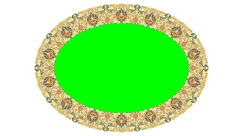 Gradual emergence of a pattern and the green screen in the center of a pattern. Stockbeeldmateriaal 75099501