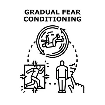 Gradual fear conditioning process causing anxiety and stress Stock Illustration