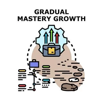 Gradual mastery growth process and business development Stock Illustration