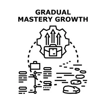 Gradual mastery growth process and business development 스톡 일러스트