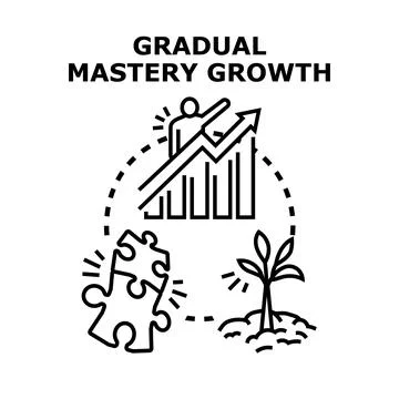 Gradual mastery growth process for personal development Stock Illustration