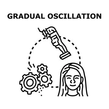 Gradual oscillation concept showing process and progress Stock Illustration