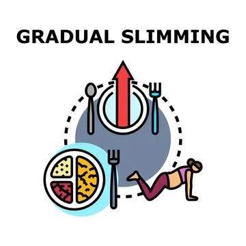 Gradual slimming process achieving healthy weight loss Ilustración de archivo