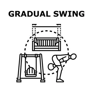 Gradual swing concept presenting various types and activities Stock Illustration