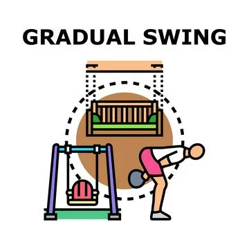 Gradual swing concept presenting various types and activities Ilustración de archivo
