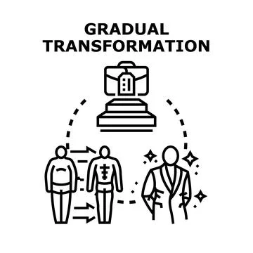 Gradual transformation concept developing personal and business success 스톡 일러스트