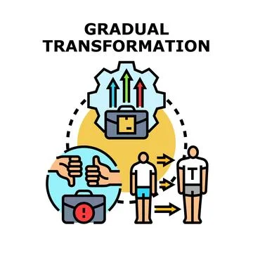 Gradual transformation process with business improvement concept Stock Illustration