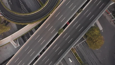 Gradually, a multi-level road junction of the city. Stock Footage 102567819