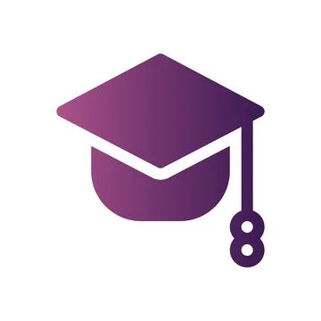 Graduate Flat Gradient icon Stock Illustration