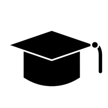 Graduate hat solid icon. Education vector illustration isolated on white Stock Illustration