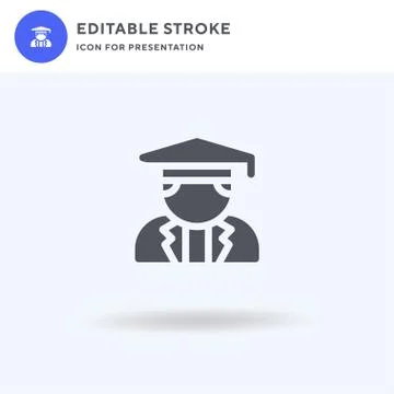 Graduate icon vector, filled flat sign, solid pictogram isolated on white, logo イラスト素材