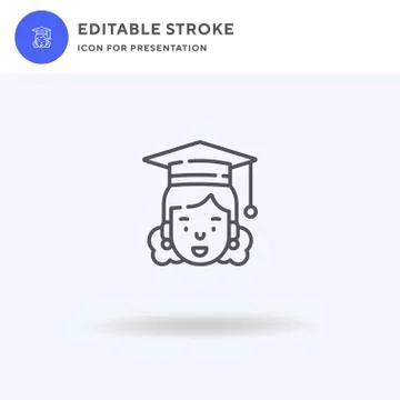 Graduate icon vector, filled flat sign, solid pictogram isolated on white, logo Illustrazione stock