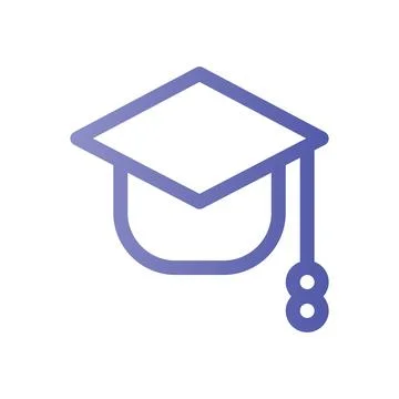 Graduate Line Gradient icon Stock Illustration