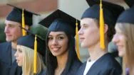 Graduate Looks At Camera Stock Footage