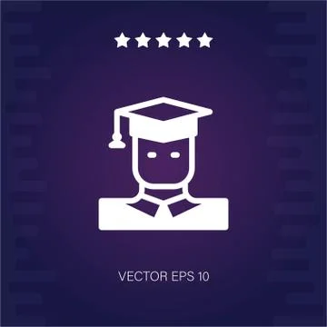 Graduate man vector icon Stock Illustration