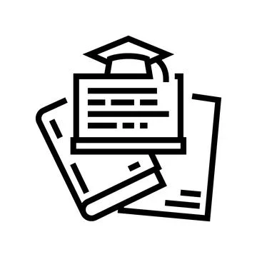Graduate program line icon vector illustration 스톡 일러스트