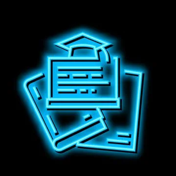 Graduate program neon glow icon illustration Stock Illustration