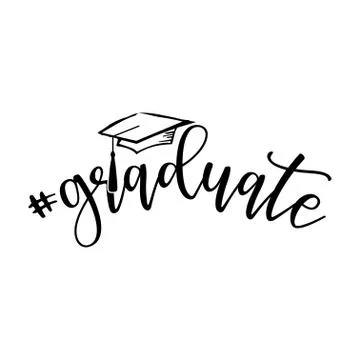 # graduate - Typography. black text Stock Illustration