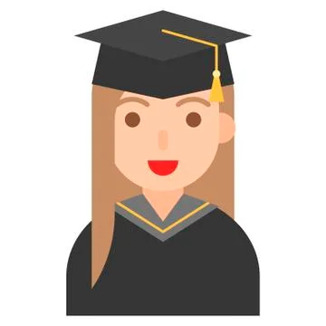 Graduate woman icon, profession and job vector illustration Stock Illustration