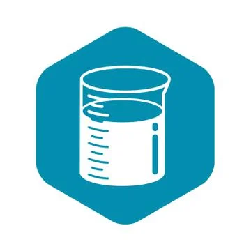 Graduated beaker icon, simple style Stock Illustration