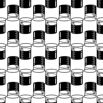Graduated beaker pattern seamless vector Stockillustratie