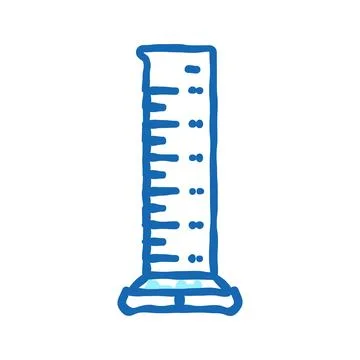 Graduated cylinder engineer icon doodle illustration Stock Illustration