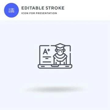 Graduated icon vector, filled flat sign, solid pictogram isolated on white, logo Stock Illustration