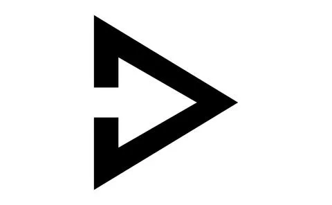 Graduated triple chevron arrow, Sequential pointer icon design, Dynamic black Stock Illustration