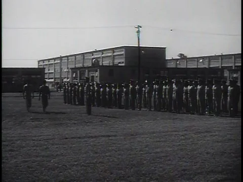 Graduates of basic military training wait in formation when a recruit remembers Video stock 75275083
