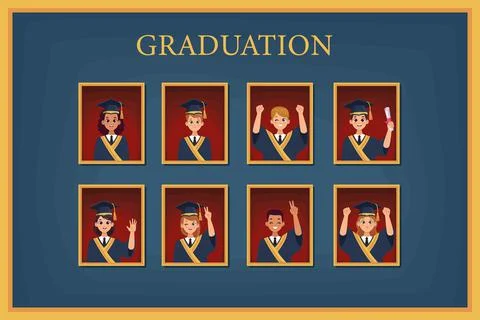 Graduates in honor roll Stock Illustration