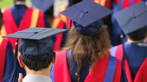 Graduates at simon fraser university Stockbeeldmateriaal 11240420
