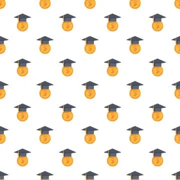 Graduating with money seamless pattern for education finance Stock Illustration