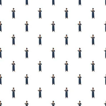 Graduating student pattern standing celebrating academic achievement Stock Illustration